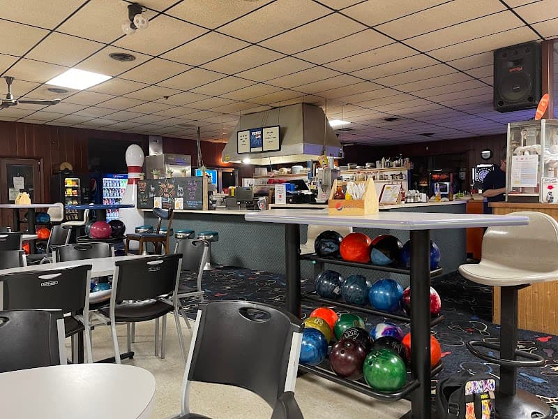 Interior view of Cherry Laurel Lanes bowling alley