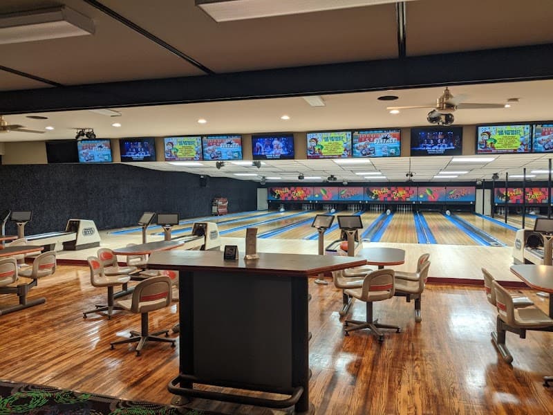 Interior view of Chick's Restaurant and Lanes bowling alley