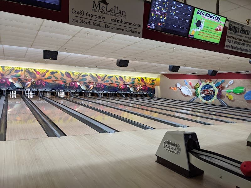 Interior view of Classic Lanes bowling alley