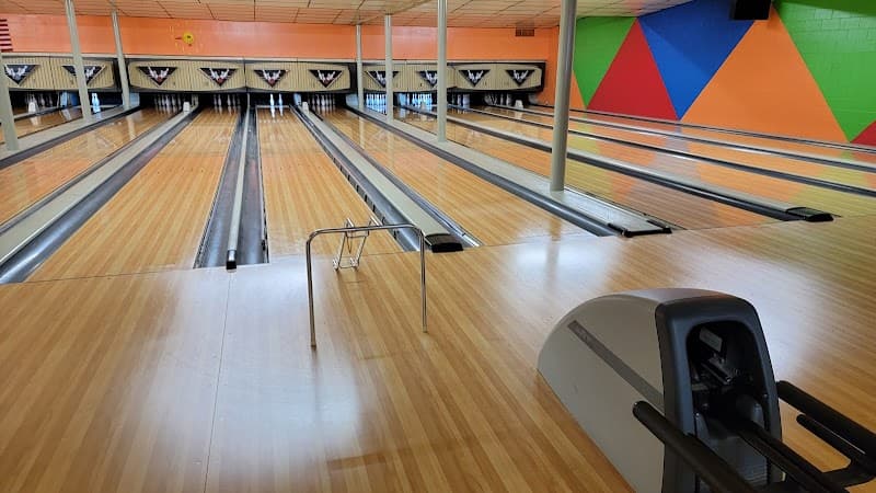 Interior view of Clio Bowling Arcade bowling alley