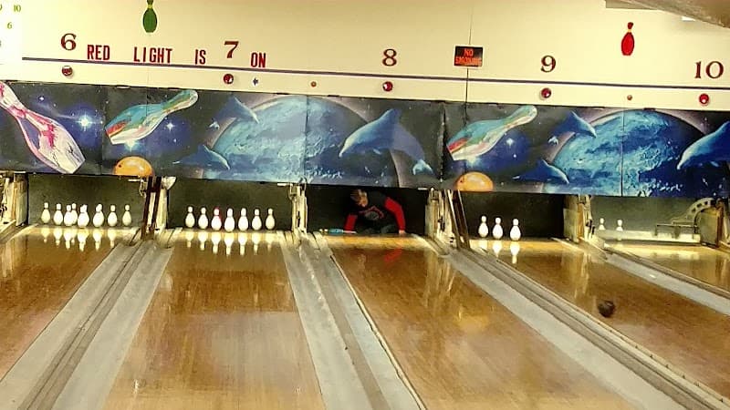 Interior view of Collins Bowladrome bowling alley
