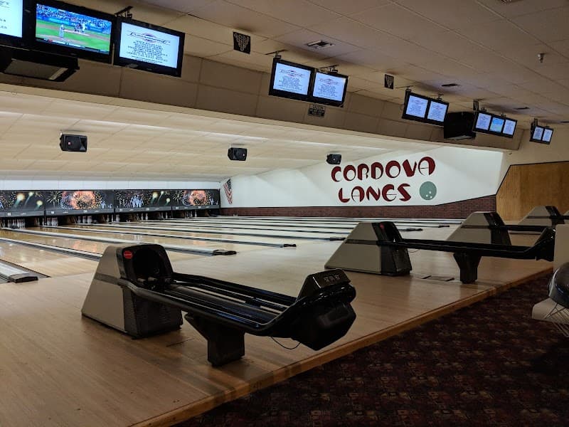 Interior view of Cordova Lanes Inc. bowling alley