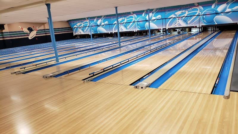 Interior view of Country Club Lanes Ltd bowling alley