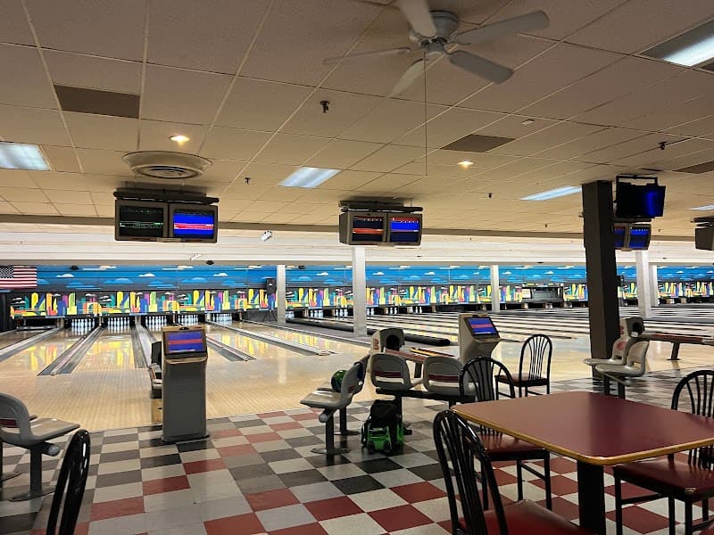 Interior view of Creekside Lanes bowling alley