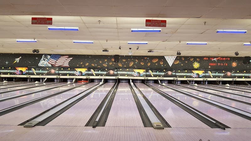 Interior view of Creole Lanes bowling alley