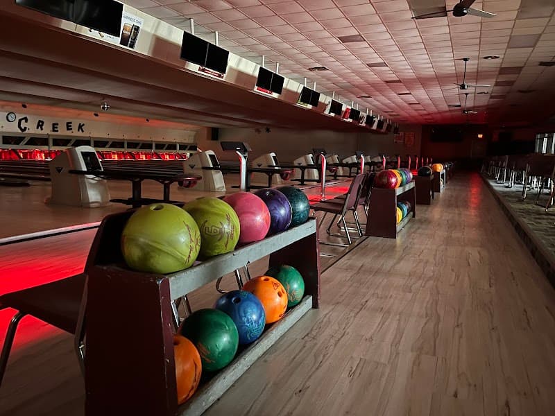 Interior view of Crooked Creek Bowl bowling alley