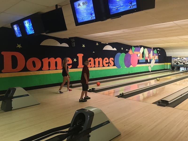 Interior view of Dome Lanes bowling alley
