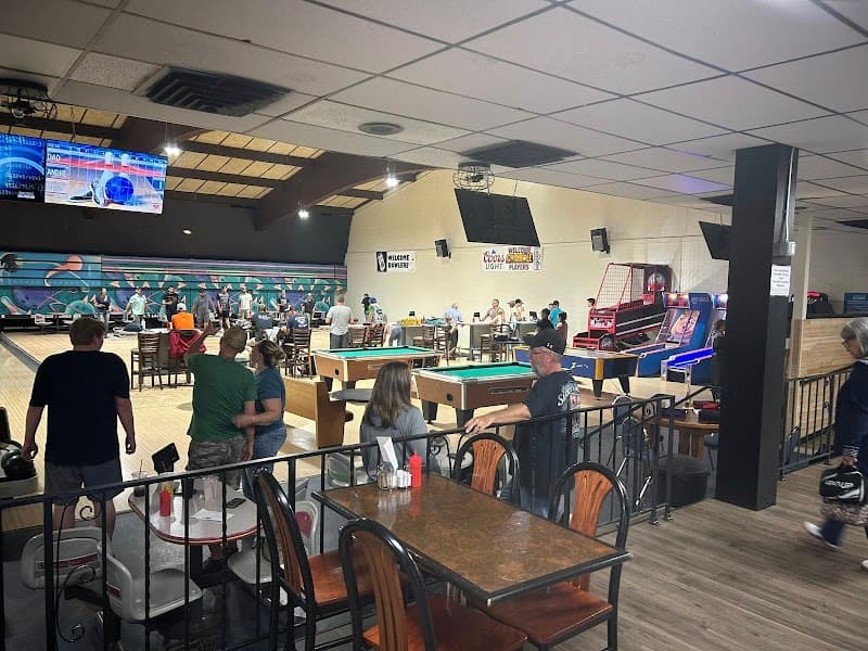 Interior view of Durand Lanes bowling alley