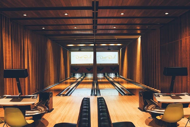 Interior view of Dust Bowl Lanes and Lounge bowling alley