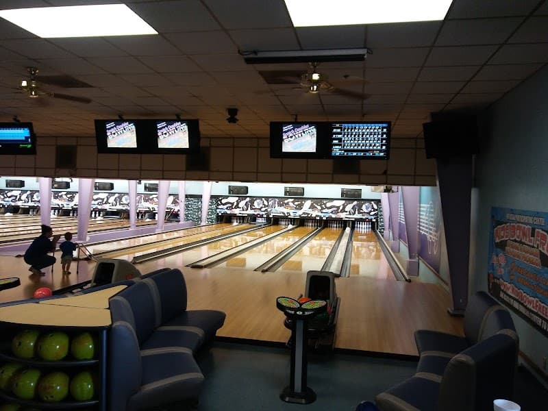 Interior view of Dyess Lanes and Deadwood Café bowling alley