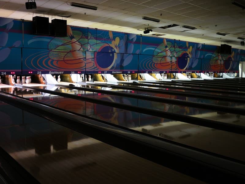 Interior view of Eastbury Bowling Center bowling alley