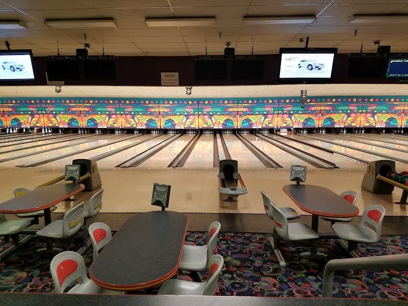 Interior view of Empire Bowl bowling alley