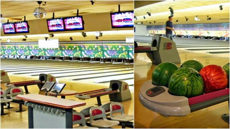 Interior view of Facenda Whitaker Lanes bowling alley