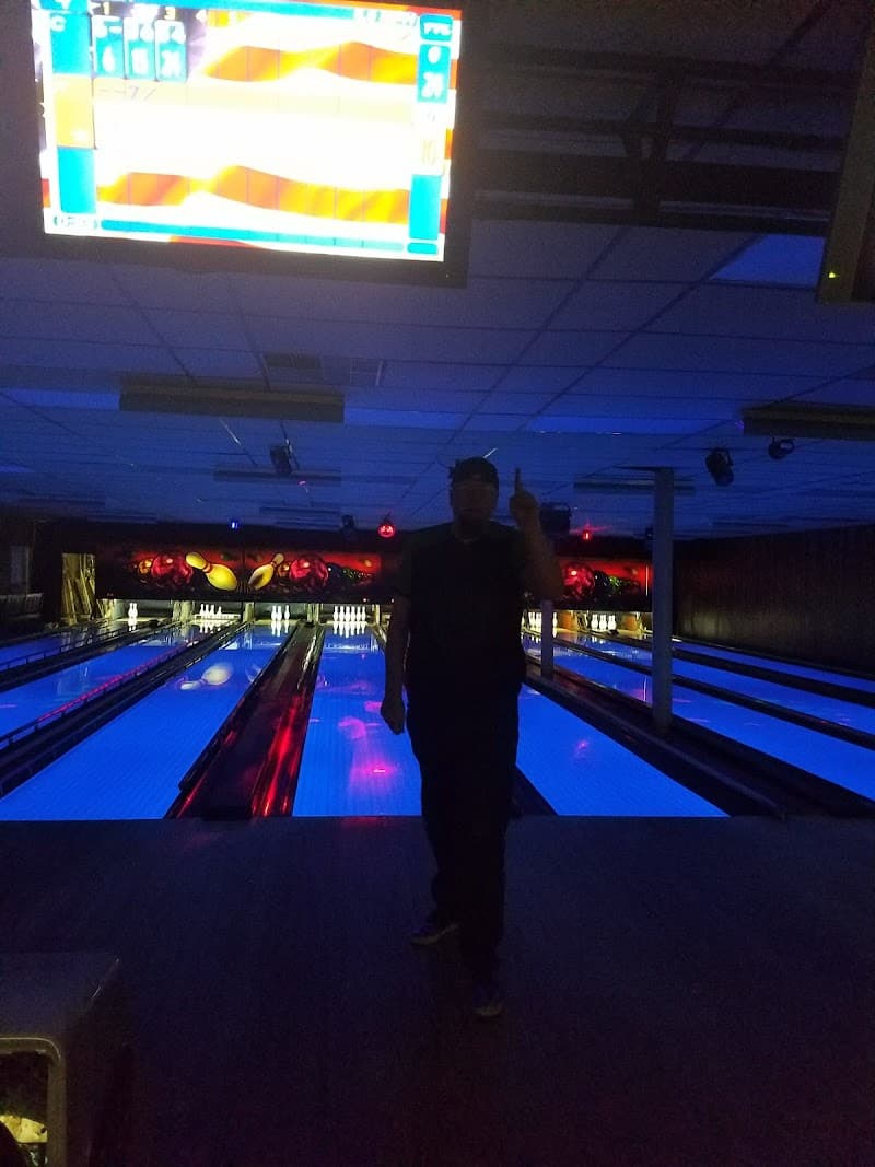 Interior view of Fairbank Bowling Center bowling alley
