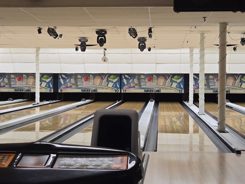 Interior view of Fairview Lanes bowling alley