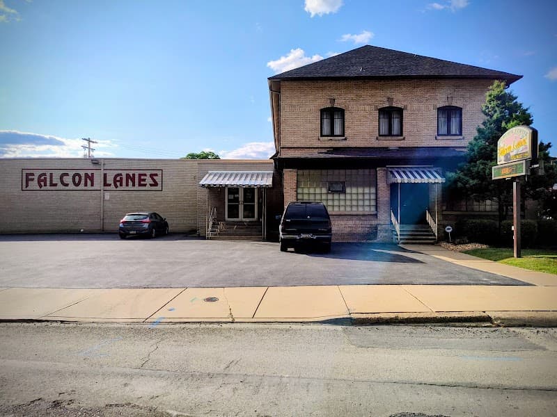 Interior view of Falcon Lanes bowling alley