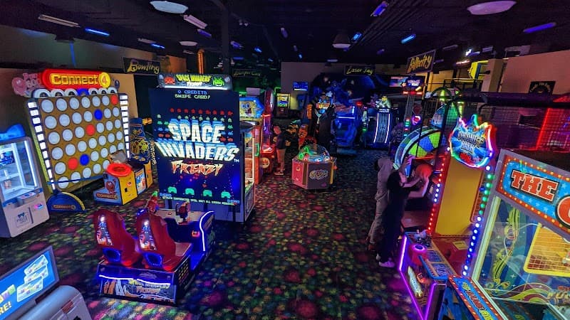 Interior view of Family Fun Galaxy bowling alley
