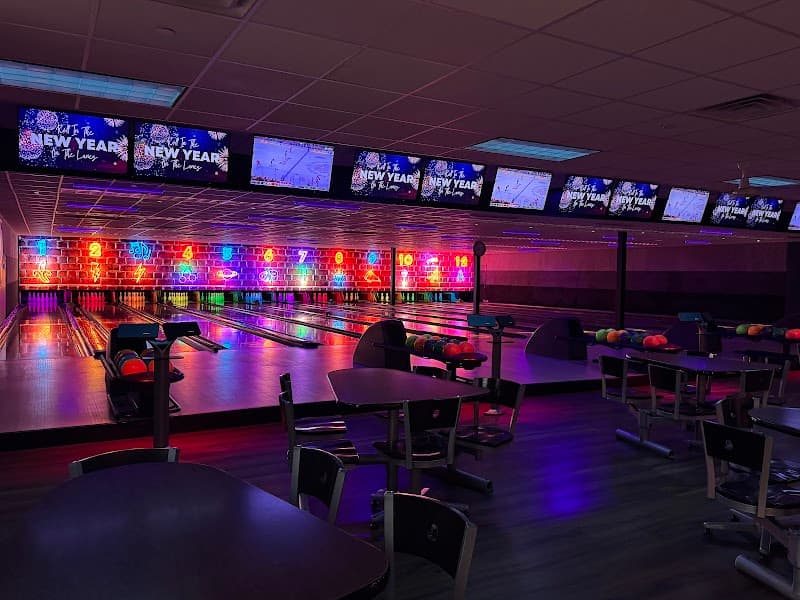 Interior view of Farmington Lanes bowling alley