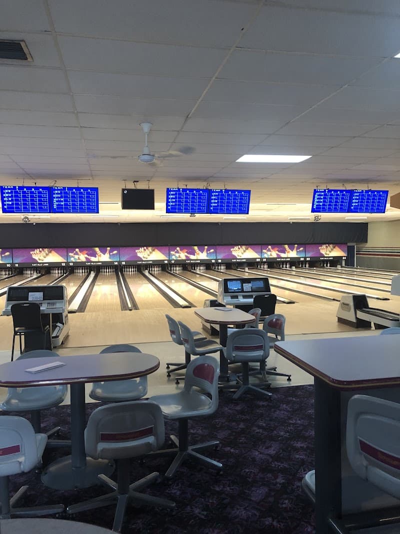 Interior view of Flint Hills Lanes bowling alley