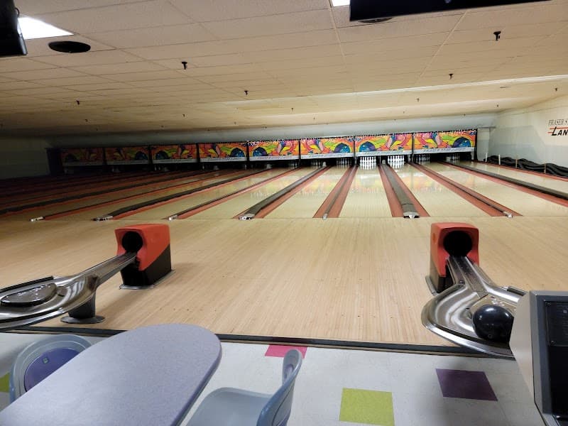Interior view of Fraser Star Lanes bowling alley