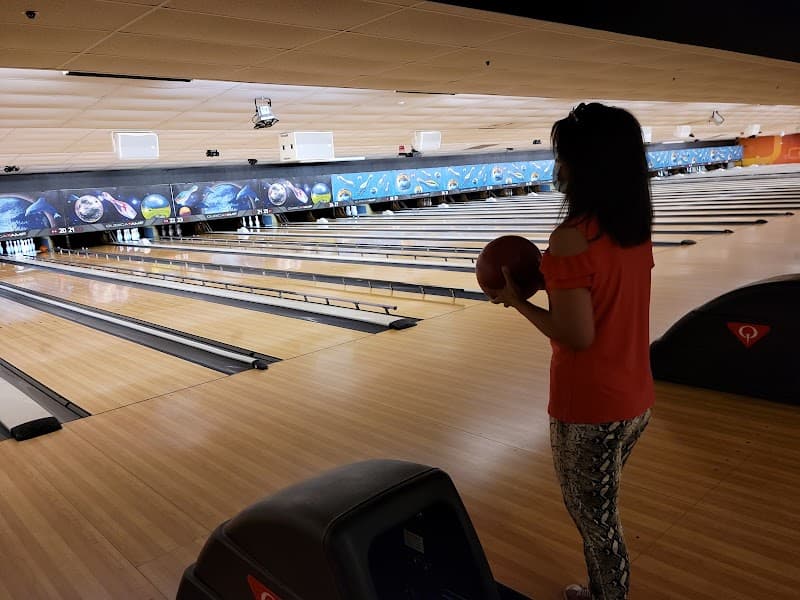 Interior view of Ft Bliss Bowling Center bowling alley