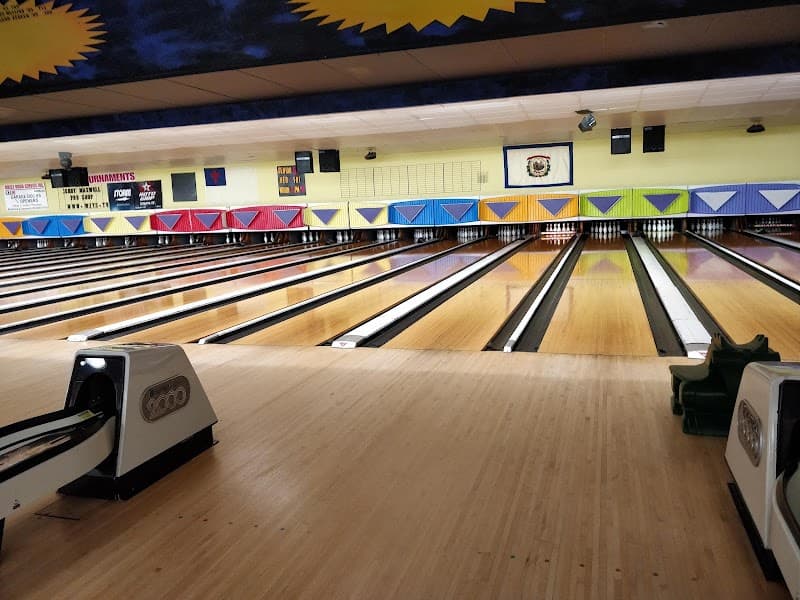 Interior view of Galaxy Lanes bowling alley