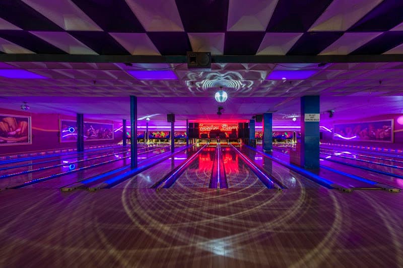 Interior view of Garden Bowl bowling alley