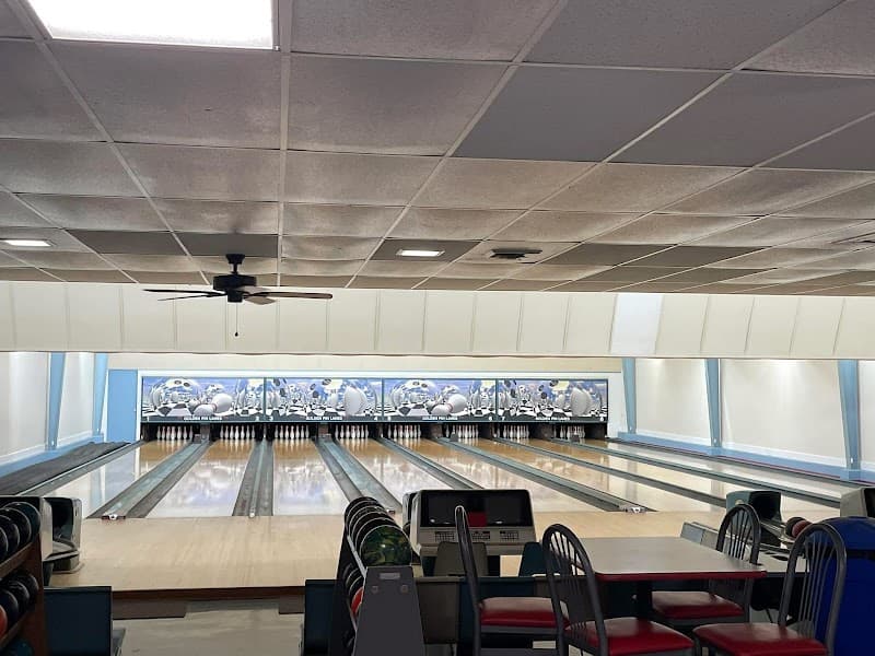 Interior view of Golden Pin Lanes bowling alley