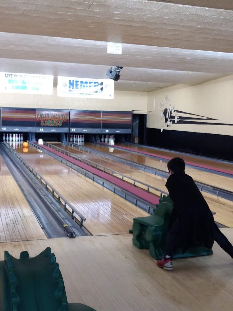 Interior view of Green Island Lanes bowling alley
