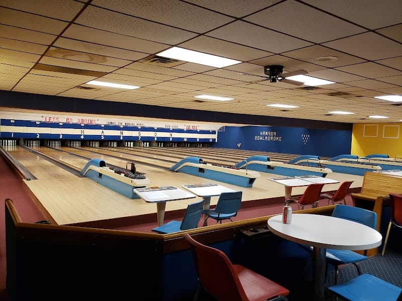 Interior view of Hanson Bowladrome bowling alley