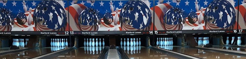 Interior view of Harford Lanes bowling alley