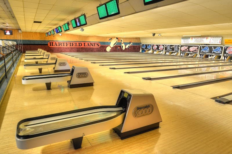 Interior view of Hartfield Lanes bowling alley