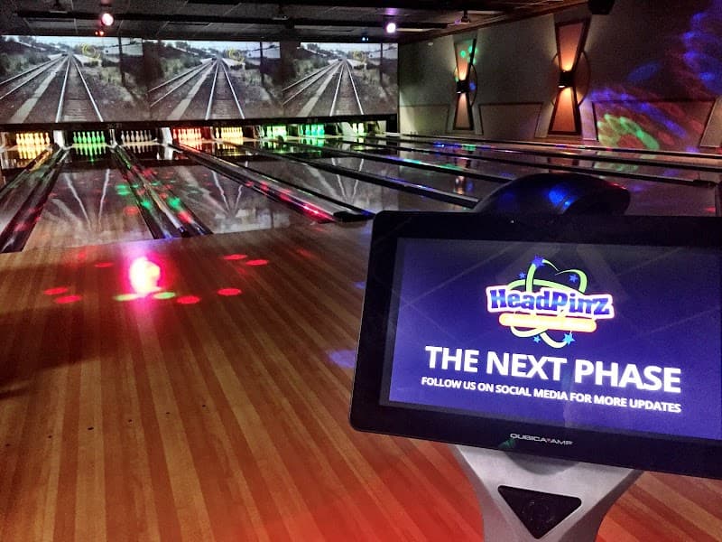 Interior view of HeadPinz Naples bowling alley