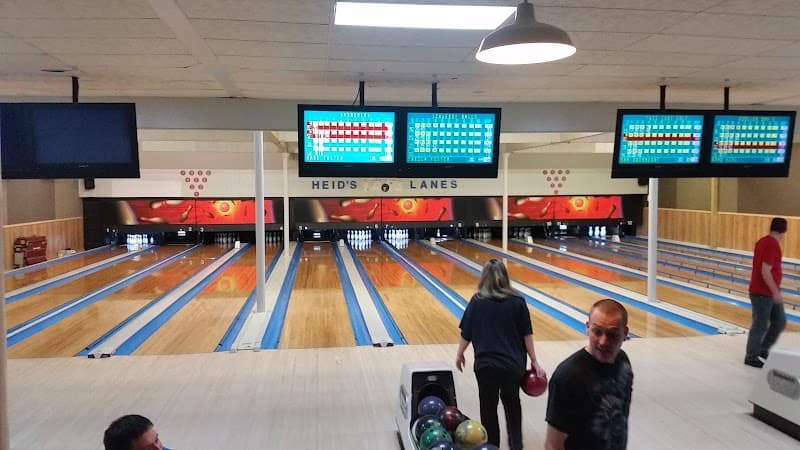 Interior view of Heid Bowling Lanes bowling alley