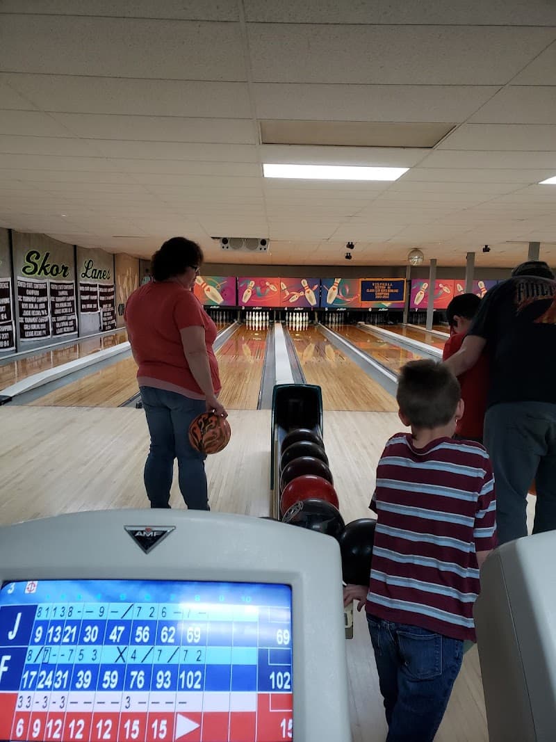 Interior view of Hi-Skor Lanes bowling alley