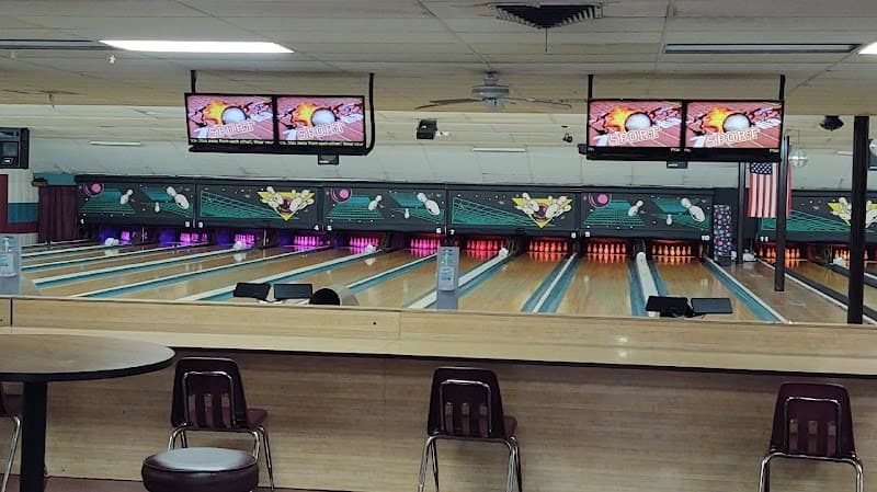 Interior view of Highland Bowl bowling alley