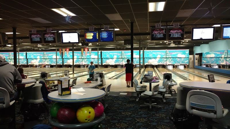 Interior view of Highland Lanes bowling alley