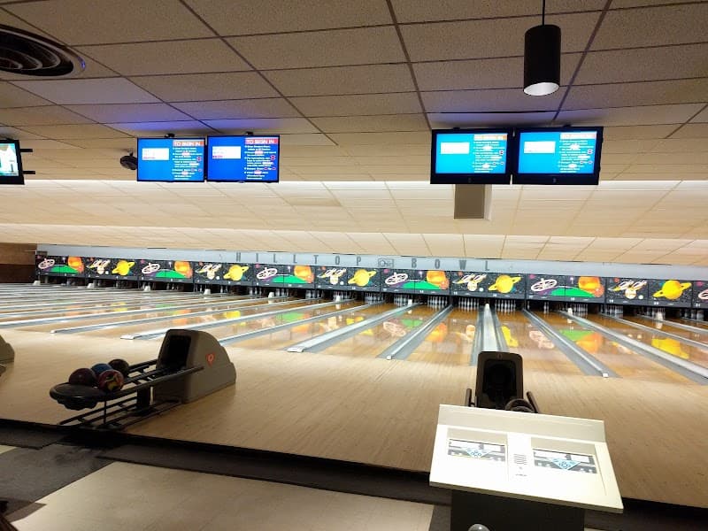 Interior view of Hilltop Bowl Inc bowling alley