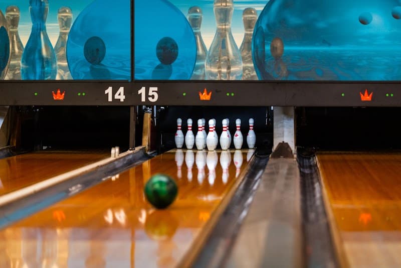 Interior view of Holiday Entertainment bowling alley