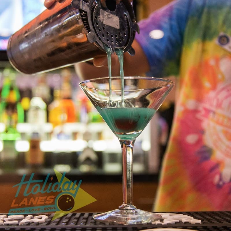 Interior view of Holiday Lanes bowling alley