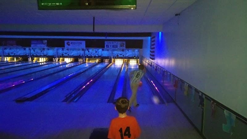 Interior view of Holly Lanes bowling alley