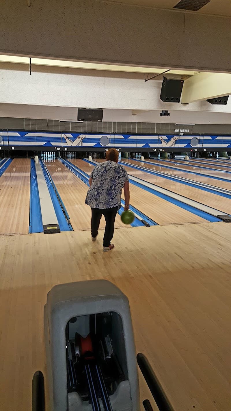 Interior view of Husted's Hazel Dell Lanes bowling alley