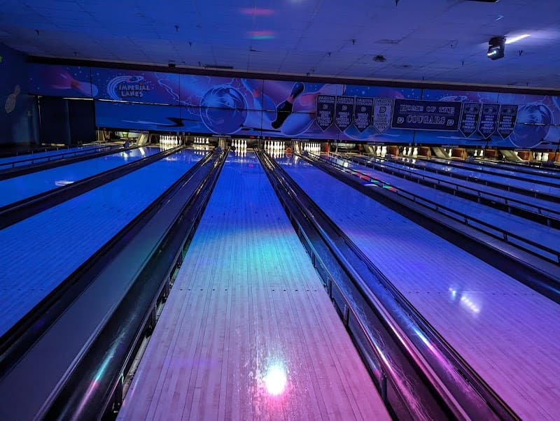 Interior view of Imperial Lanes bowling alley