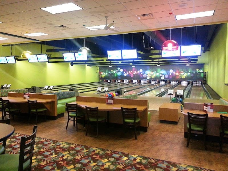 Interior view of Incredible Mo's bowling alley