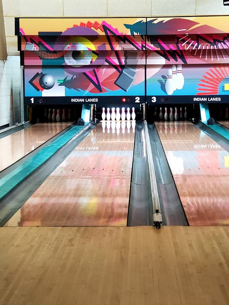 Interior view of Indian Lanes bowling alley