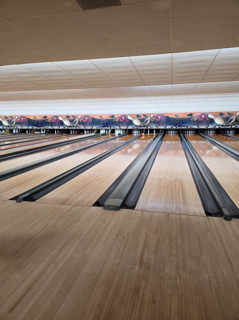 Interior view of Interstate Lanes bowling alley