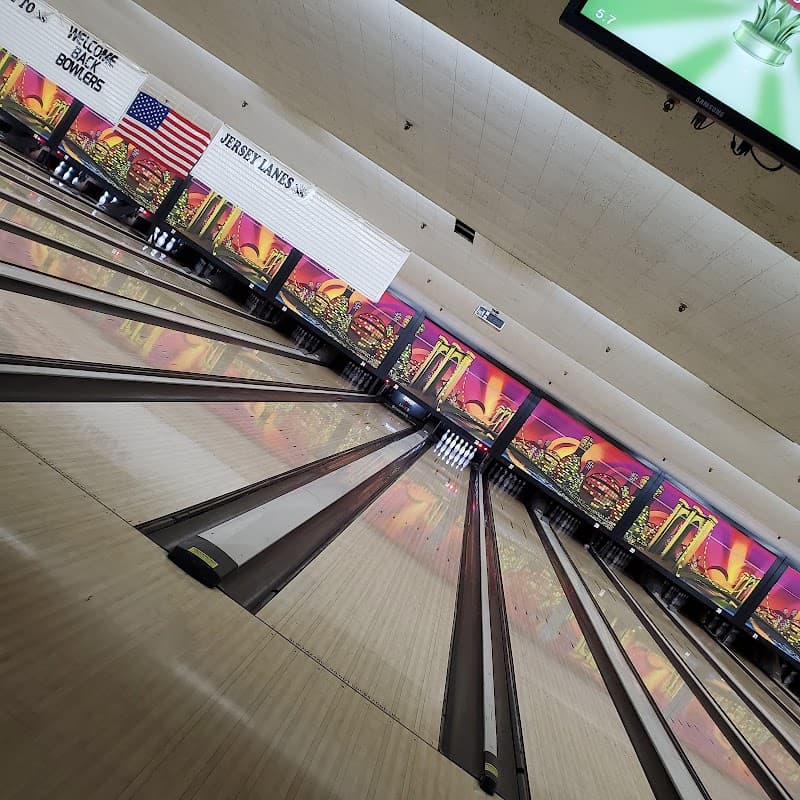 Interior view of Jersey Lanes bowling alley
