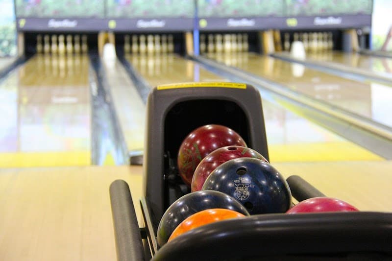 Interior view of Jordan Lanes bowling alley