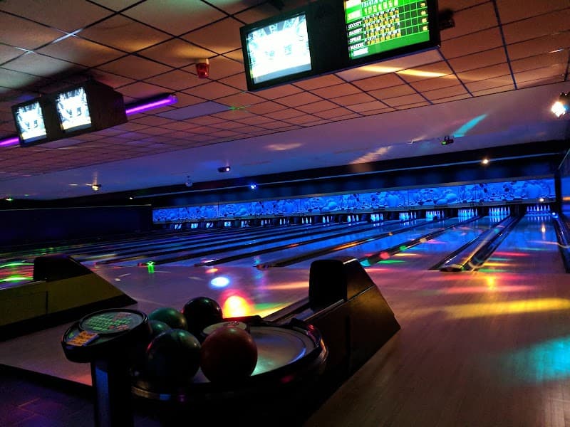 Interior view of Kennedy Lanes bowling alley