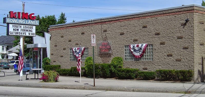 Interior view of King Bowling Lanes bowling alley